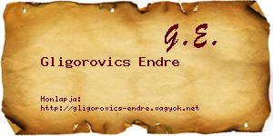 Gligorovics Endre névjegykártya